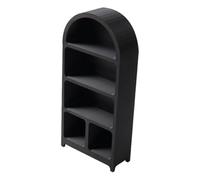 DuskHaven Dollhouse Bookshelf Miniature Furniture Bookcase Cabinet Cupboard PETG Material Realistic Styling Pretend Toys Suitable for DIY Craft Commercial Model, black, with feet