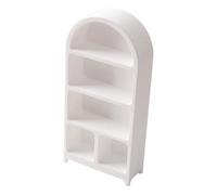DuskHaven Dollhouse Bookshelf Miniature Furniture Bookcase Cabinet Cupboard PETG Material Realistic Styling Pretend Toys Suitable for DIY Craft Commercial Model, White, with feet