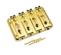 DuskHaven Electric Bass Bridge for Four-String Bass, Detachable, Replaceable Bridge, Through-Brace Design, Adjustable Saddle, Sturdy, Suitable for Stage, Mu, Gold