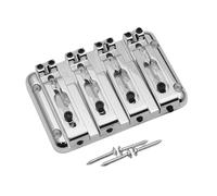 DuskHaven Electric Bass Bridge for Four-String Bass, Detachable, Replaceable Bridge, Through-Brace Design, Adjustable Saddle, Sturdy, Suitable for Stage, Mu, Silver