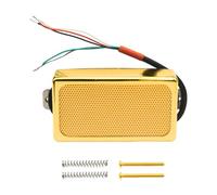 DuskHaven Electric Guitar Humbucker Pickup Brass Cover Double Coil Mini Pickup for LP with Flexible Wiring Suitable for Live Performance Creative Recording, Gold Bridge