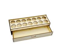 DuskHaven Elegant And Stylish Vertical Wooden Paint Storage Rack, Ideal for Paints And Model Making. Bottle Holder, 14 Holes