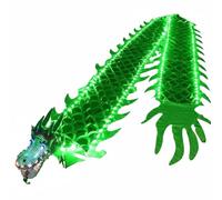 DuskHaven Glowing Dance Ribbon With Dragon Head Flexible Serpent Prop Illuminated Ribbon Rhythmic Movement Promoting Physical Health Suitable for Park Exercise Community Participation, Green, 6M