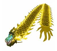 DuskHaven Glowing Dance Ribbon With Dragon Head Flexible Serpent Prop Illuminated Ribbon Rhythmic Movement Promoting Physical Health Suitable for Park Exercise Community Participation, Yellow, 3M