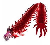 DuskHaven Glowing Dance Ribbon With Dragon Head Flexible Serpent Prop Illuminated Ribbon Rhythmic Movement Promoting Physical Health Suitable for Park Exercise Community Participation, Red, 6M