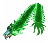 DuskHaven Glowing Dance Ribbon With Dragon Head Flexible Serpent Prop Illuminated Ribbon Rhythmic Movement Promoting Physical Health Suitable for Park Exercise Community Participation, Green, 8M