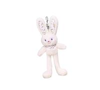 DuskHaven Keychain with Adorable Design and Soft Stuffed Animal Pendant Accessory for Backpacks and Handbags for Girls and Women, Decorative, White