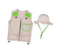 DuskHaven Kids Explorer Costume Set Vest Hat Pretend Cloth Material Suitable for Kids Outdoor Exploration Archaeology, Green