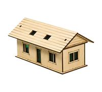 DuskHaven Miniature House Model Wooden Building Finished Handmade Craft Creative Ornament Architecture Display Suitable for Sand Table Adults Kids, Style A