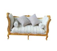 DuskHaven Miniature Sofa for Dollhouse Decorative Model in Wood And 1:12 Scale Creative Craft Toy Accessory Micro Ornamental Furniture, Double