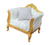 DuskHaven Miniature Sofa for Dollhouse Decorative Model in Wood And 1:12 Scale Creative Craft Toy Accessory Micro Ornamental Furniture, Single