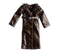DuskHaven Miniature Trench Coat, Jacket, Overcoat, Long Sleeve, Model, Open Front, Suitable for 6 Inch Female Figures, Access, brown