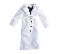 DuskHaven Miniature Trench Coat, Jacket, Overcoat, Long Sleeve, Model, Open Front, Suitable for 6 Inch Female Figures, Access, white