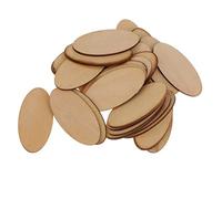 DuskHaven Natural Unpainted 1.5mm Thick Wood Cutouts DIY Handmade Woodcrafts, Multi, 40 x 20mm - 30 pcs