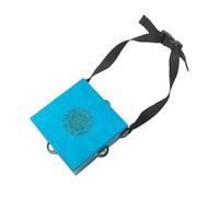 DuskHaven Portable Cajon Drum Hand Percussion Instrument Wood Box Adjustable Strap Rotatable Surface Feature Suitable for Kids Adults Music Learning, Square Blue