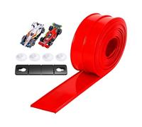 DuskHaven Race Track Toy Creative Flex Ramp Track with Suction Cups Two Racecars Quick Assembly PVC Material Suitable for Home Activities Classroom Play Childre, Red