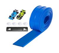 DuskHaven Race Track Toy Creative Flex Ramp Track with Suction Cups Two Racecars Quick Assembly PVC Material Suitable for Home Activities Classroom Play Childre, Blue