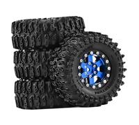 DuskHaven RC Wheels And Tires, 4 Pieces, Assembly Required, Professional Spare Parts, Accessories, DIY Accessories, Lightweight, for SCX24 1:18, Blue