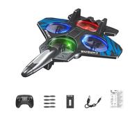 DuskHaven Remote Controlled Model Airplane, Glider, Fighter Plane, Model Airplane with 6-Channel Control And Automatic Launch, As A Gift And Aviation E, blue single battery