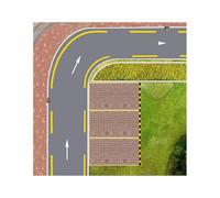 DuskHaven Road Scene Sticker 1/64 Parking Lot Sticker Diecast Car Model Display Diorama Building Multifunctional City Planning Demonstration Realistic Traffic M, 25x25cm