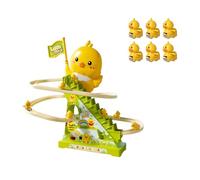 DuskHaven Small Duck-Shaped Slide, Fun Duck-Shaped Roller Coaster, Creative And Musical Toy, Educational Toy for Children, 6 Ducks