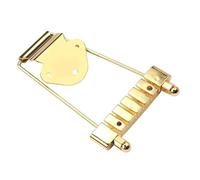 DuskHaven Trapezoidal Bridge for 6 Strings, Musical Instrument Accessory, Spare Part for Archtop Jazz Guitars, Gold