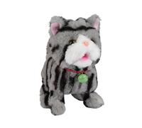 DuskHaven Walking Cat Toy Stuffed Animal Figure with Recording And Walking Functions for Child Development Suitable for Playroom Gift Giving, Gray