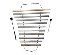 DuskHaven Wind Chime, Musical Percussion Instrument, Meditation Instrument, Single-Row Wind Chime with 9 Tones, Suitable for Lessons, silver