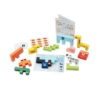 DuskHaven Wooden Building Blocks with Animal Motifs - Early Childhood Learning Experience -