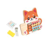 DuskHaven Wooden Sliding Puzzle, Brain Teaser, Educational Toy, Shape Matching Game, Chalkboard, Preschool Children, Suitable for Kids, Fox