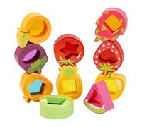 DuskHaven Wooden Stacking Blocks for Discovering Shapes And Colors, Developing Fine Motor Skills, Sensory Toy for Birthdays