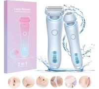 DuskOfficial,Silk Glide Pro Shaver,Electric Razor - Glide Pro 3.0 Razor,The Glide Pro 3.0 Razor,Painless Hair Removal,Waterproof 2 in 1 Electric Shaver Razors,Wet & Dry for Leg Arm Underarm (Blue)