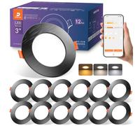 DUSKTEC Smart Downlights for Ceiling, APP & Voice Controlled LED Spot Light | Compatible with Alexa, Warm White to Daylight Dimmable, 68-80mm Cut Out, IP44 Recessed Ceiling Lights, 6W 660LM, 12 PCS
