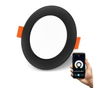 DUSKTEC Smart LED Downlights Ceiling Black 10W, APP Dimmable, Alexa Spot Lights, Warm and Cold White, LED Spotlights 4 inch, 240V Recessed Ceiling Lights IP44, 100mm - 112mm Cutout, 1 Pack