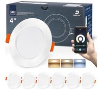 DUSKTEC Smart Recessed Downlights 100mm 10W, Work with Alexa, APP & Voice Control, Dimmable 2700K-6000K Warm Neutral Cold White Tunable Spot Light, LED Recessed Ceiling Spotlights, 6 Pack