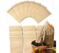 DUSKWINK Empty Tea Bags for Loose Tea 100Pcs Natural Wood Pulp Tea Filter Bags with Cotton Drawstring 7x9cm | Tea Bags Empty Plastic Free for Loose Tea Coffee Herbs Spices | Disposable Tea Bags