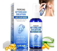 DUSKWINK Piercing Aftercare Spray 60ml | Saline Solution for Ear Nose Belly Cartilage Piercings | Natural Sea Salt with Soothing Aloe Vera & Rosemary, Gentle Mild Ear Piercing Cleanser