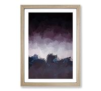 Dusky Mountains in Abstract Framed Print | A2 Oak Framed Wall Art | Ready to Hang | Abstract Landscape Picture | Living Room Bedroom Lounge Office