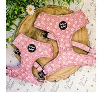 Dusky Pink Daisies Floral Dog Harness. Pet Pooch Boutique - size XS-L (ideal for small dogs) (extra small)