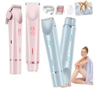 Dusky Razor for Women, Proustore The Glide Pro 3.0 Razor for Women, 2 in 1 Electric Bikini Trimmer Shaver Razors, Ipx7 Waterproof, Wet & Dry Use, for Leg Arm Underarm (A-Pink+Blue)