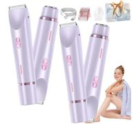 Dusky Razor for Women, Proustore The Glide Pro 3.0 Razor for Women, 2 in 1 Electric Bikini Trimmer Shaver Razors, Ipx7 Waterproof, Wet & Dry Use, for Leg Arm Underarm (A-Purple+Purple)
