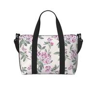 dusky rose Print oblique across Hand Travel Bag Polyester Women Men Overnight Duffel Carry-on Tote Bag, Black, One Size, Black, One Size