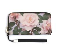 Dusky Rose RFID Blocking Wallet for Women,Clutch With Change Pocket, Wristlet Wrist Strap with Card Slots