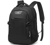 DUSLANG 15.6 Inch Laptop Backpack for Travel Water Resistant College Backpack for Men with USB Charging Port,Black