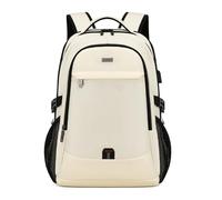 DUSLANG 17 Inch Laptop Backpack for Travel Water Resistant College Backpack for Men with USB Charging Port,Beige