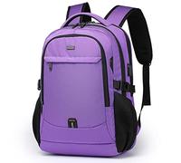 DUSLANG 17 Inch Laptop Backpack for Travel Water Resistant College Backpack for Men with USB Charging Port,Purple