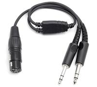Dusledel Upgraded Aviation Headset Adapter Cable for Airbus XLR 5Pin Connector to General Aviation GA Twin Plug Female Jack Pilot Aviation Headphone Cable Black