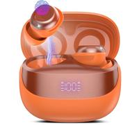 DUSONLAP Wireless Earbuds, Bluetooth 5.4 Headphones In Ear Noise Cancelling Earphones, 47H Playtime Mini Sleep Earbuds with LED Display, Touch Control, IPX7 Waterproof Ear Buds, USB-C, Orange