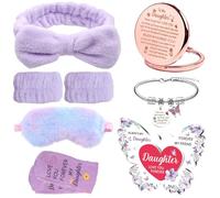 DUSPIRO 8Pcs Gifts for Daughter, Christmas Gifts for Daughter Include Plaque Bracelet Mirror Eyemask Headband Wristbands Socks Daughter Christmas New Year Gifts Birthday Gifts Age 6 7 8 9 10 11 12