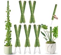 DUSPRO 10Pcs 22'' Green Stackable Mesh Moss Pole for Plants Climbing Vine Supporting Monstera Trellis, for Indoor Plants Extendable Plant Pole Moss Sticks, for Potted Plant Stakes
